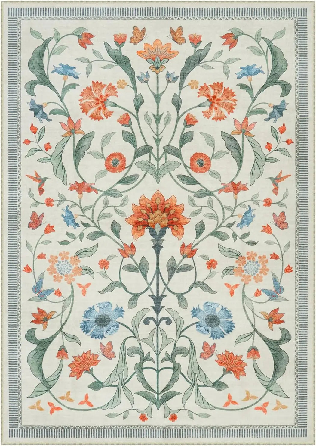 tapis de fleurs blanches 40x60cm