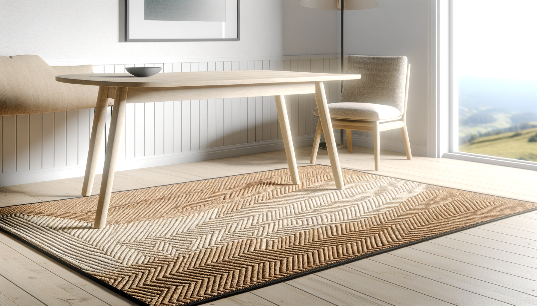 Un tapis en jute est-il bien sous une table ?