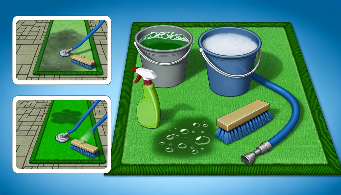 Comment nettoyer un tapis de terrasse vert ?