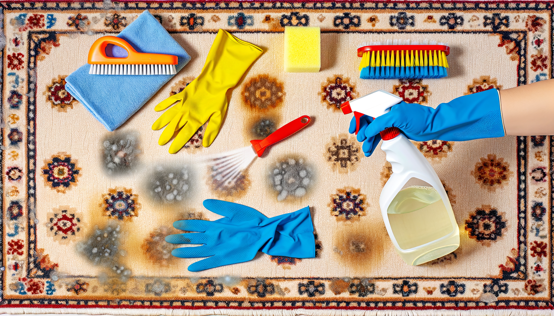 Comment enlever les taches de moisissure sur un tapis ?