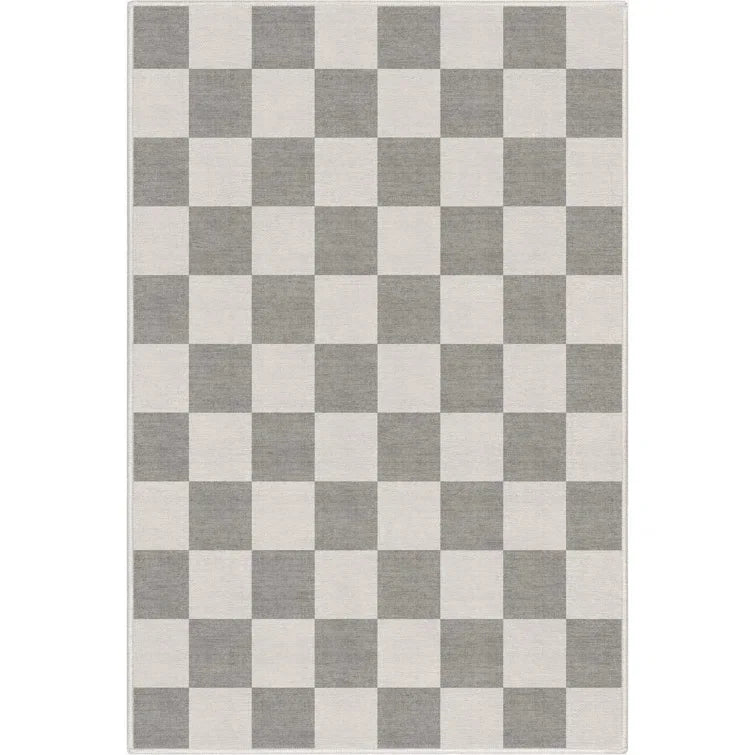 Checkered Living Room Carpet Ins Fashion Simple Macron Color Area Rug American Retro Modern Entrance Mat Non Slip