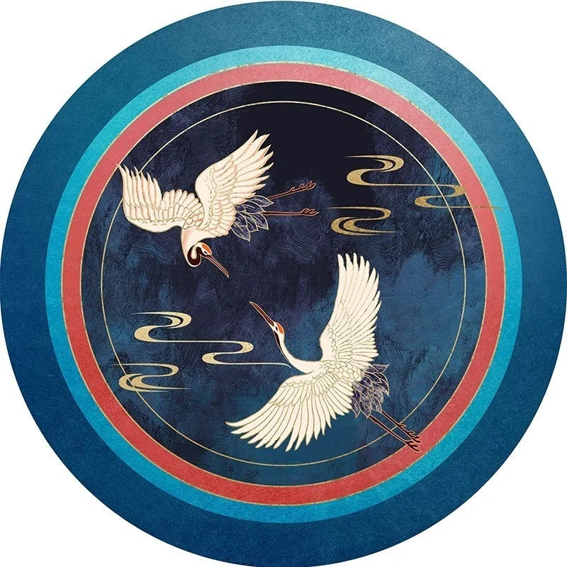 Children’s room game non slip carpet Chinese crane round living bed bath small home decoration