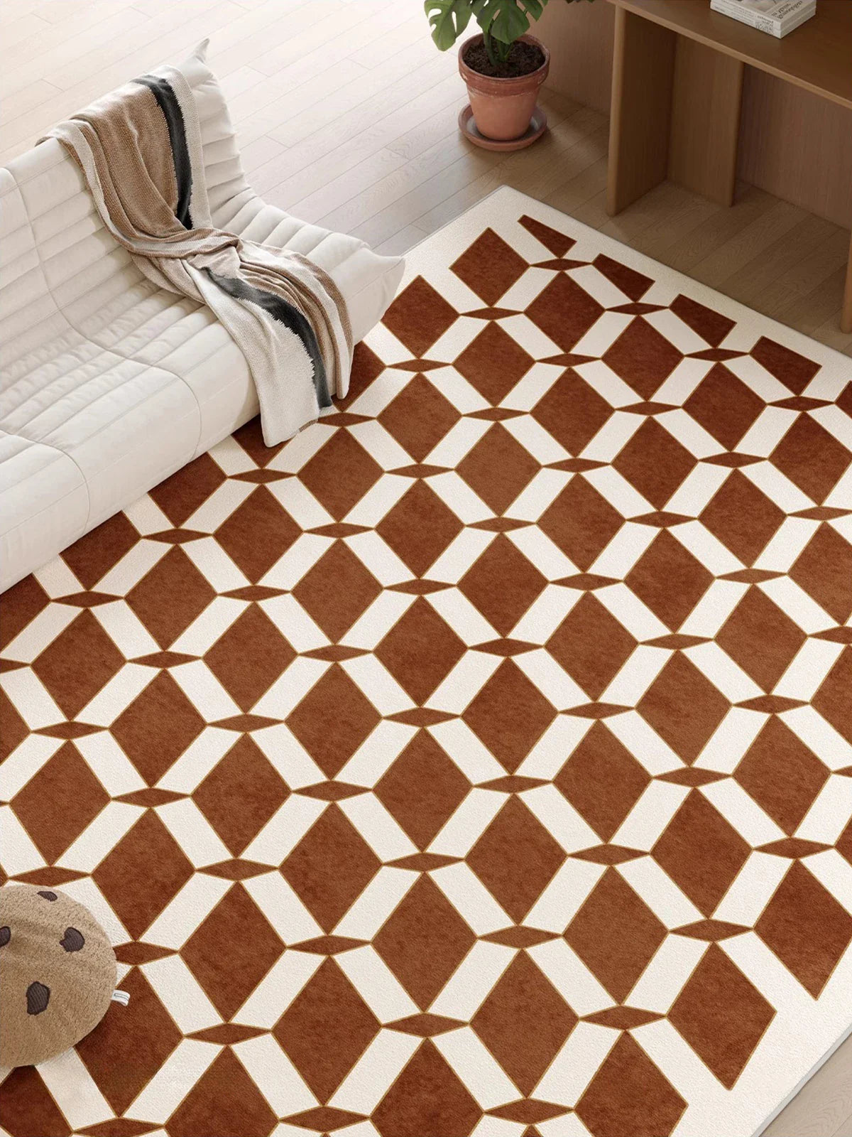 grand tapis de salon damier