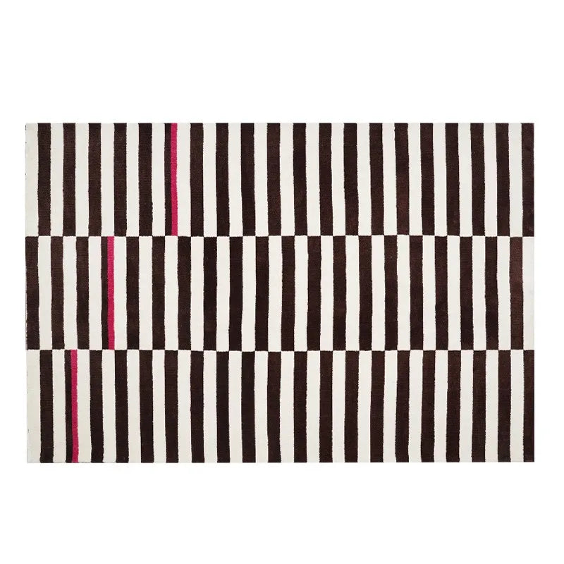 grand tapis rayé noir et blanc 60x90cm