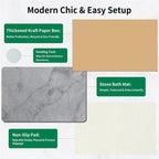 Marble Bathroom Mat Quick Dry Diatomite Mat Large Diatomaceous Earth Bathroom Rug Ultra Absorbent Foot Mat Chemical