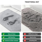 Marble Bathroom Mat Quick Dry Diatomite Mat Large Diatomaceous Earth Bathroom Rug Ultra Absorbent Foot Mat Chemical