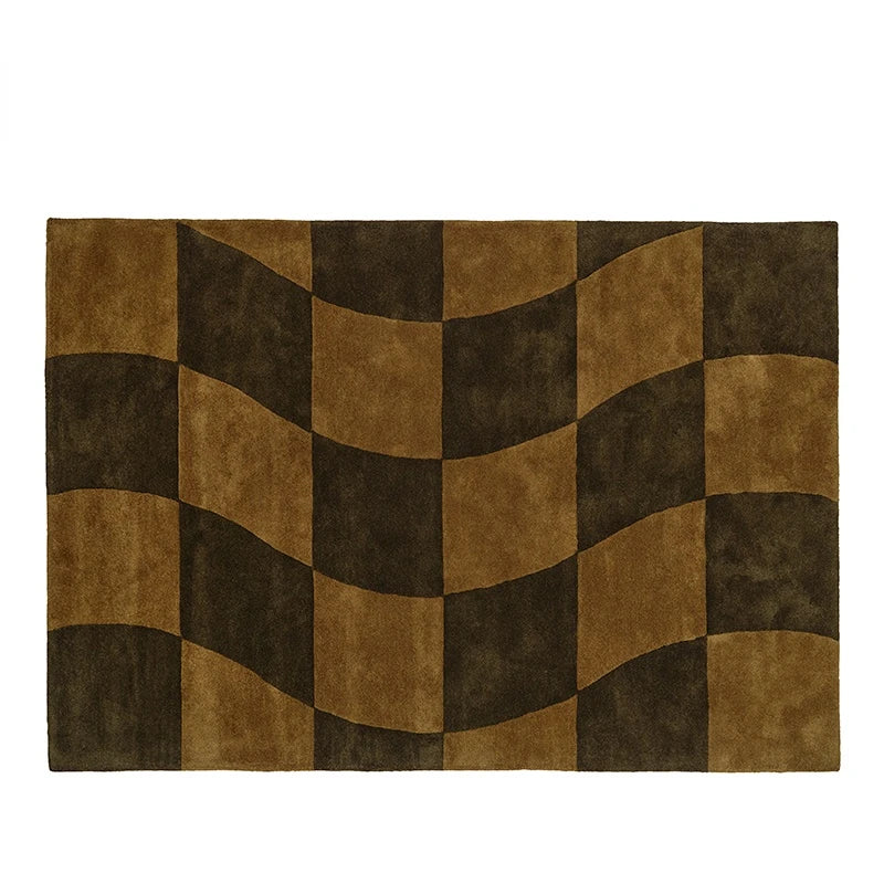 Modern Style Bedroom Decor Bedside Carpet Thicken Trendy Art Floor Mat Classic Vintage Plaid Rug Home Irregular Plush