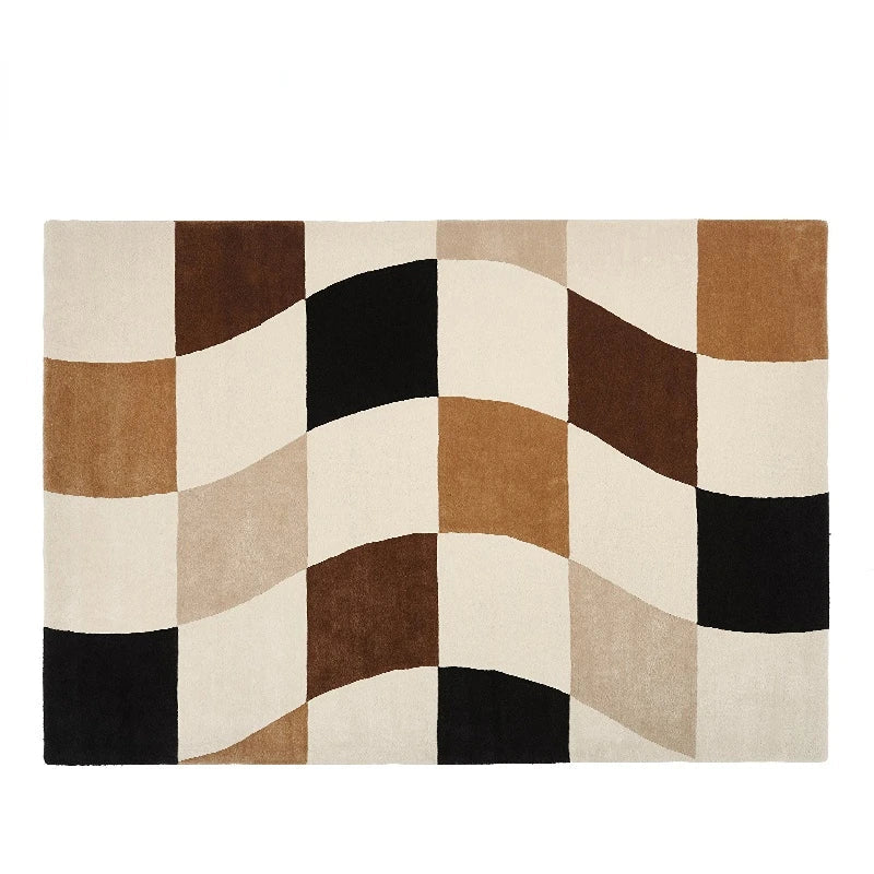 Modern Style Bedroom Decor Bedside Carpet Thicken Trendy Art Floor Mat Classic Vintage Plaid Rug Home Irregular Plush