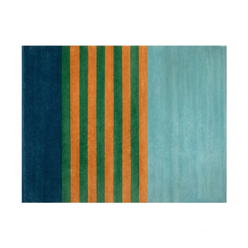 petit tapis rayé bleu 60x90cm