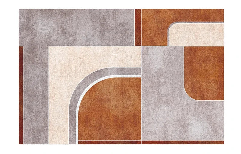 tapis abstrait beige 60x90cm