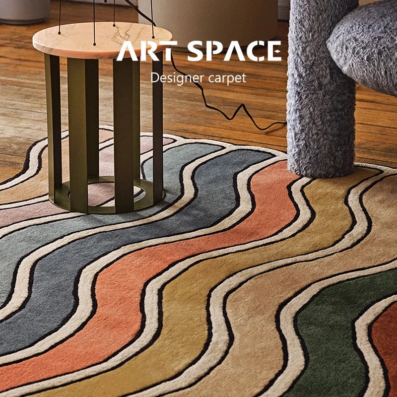tapis arc en ciel beige