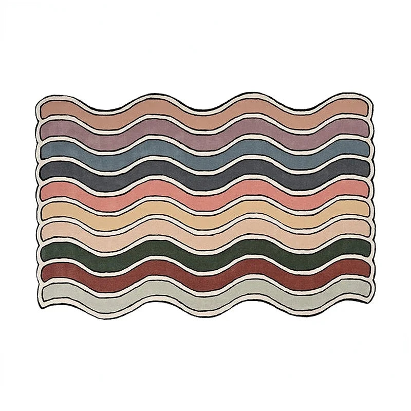 tapis arc en ciel beige 80x120cm