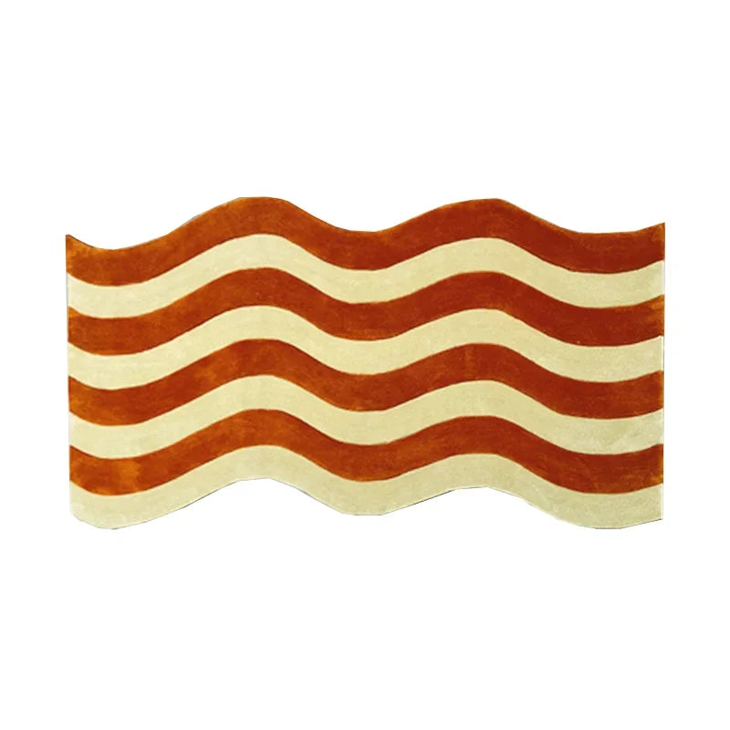 tapis arc en ciel brun et jaune 80x120cm