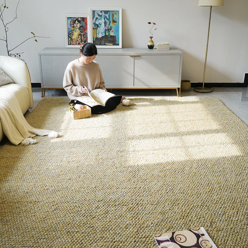 tapis beige en laine 60cmx90cm