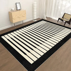 tapis beige rayé noir