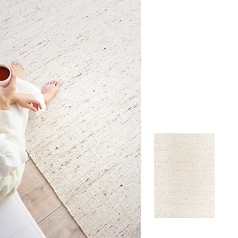 tapis blanc en laine 140x200cm