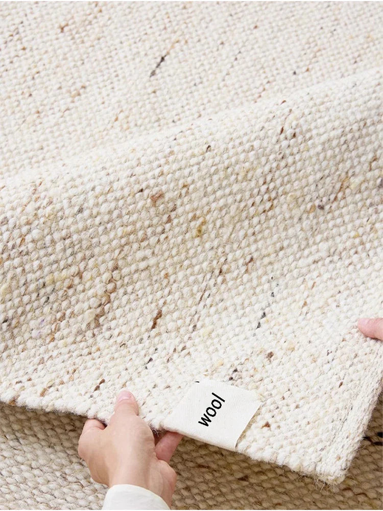 tapis blanc en laine