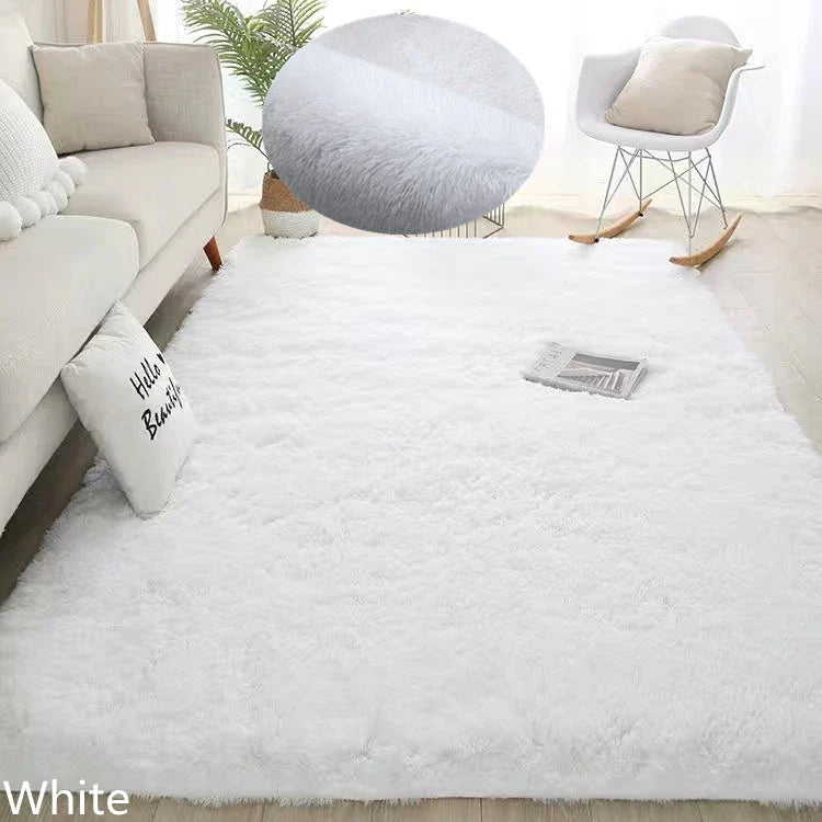 tapis blanc shaggy 40x60cm