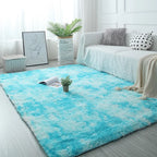 tapis bleu shaggy 40x60cm