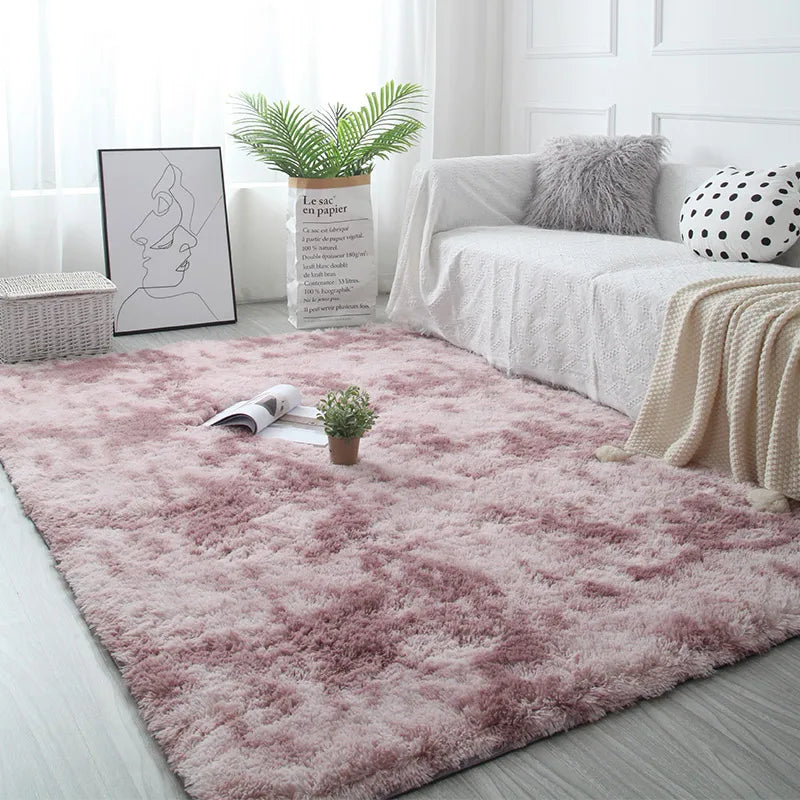 tapis chambre fluffy rose 40x60cm