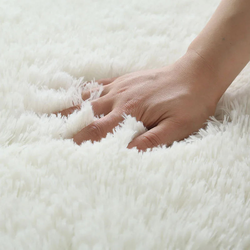 tapis chambre fluffy vert