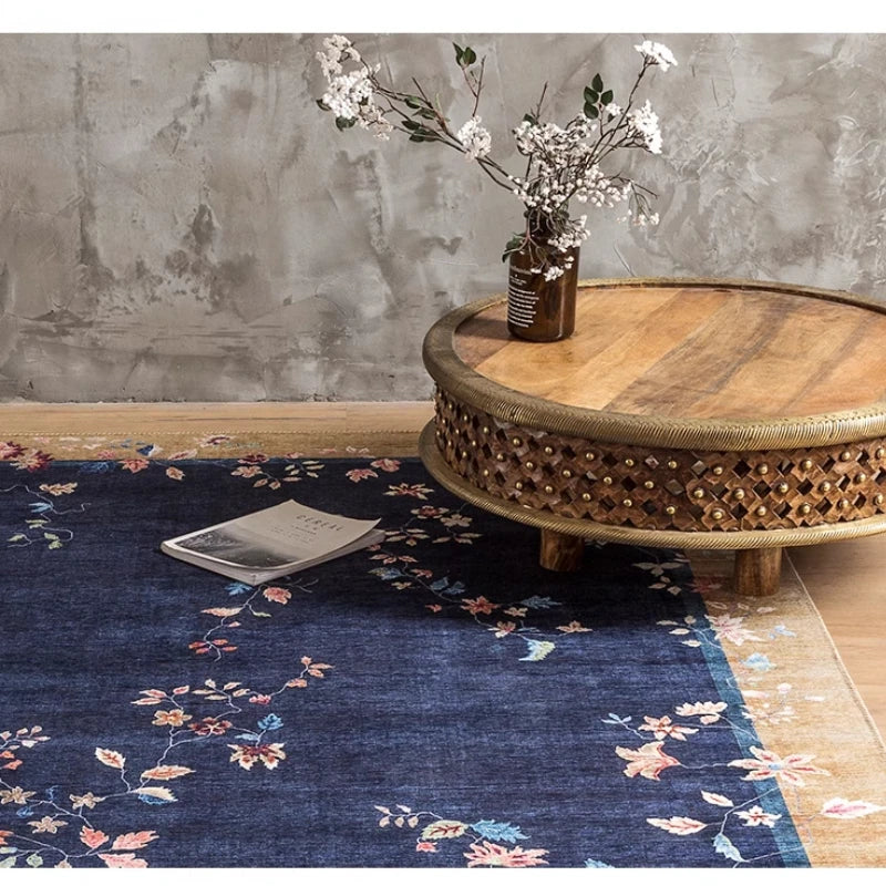 tapis chinois bleu