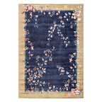 tapis chinois bleu 80x160cm