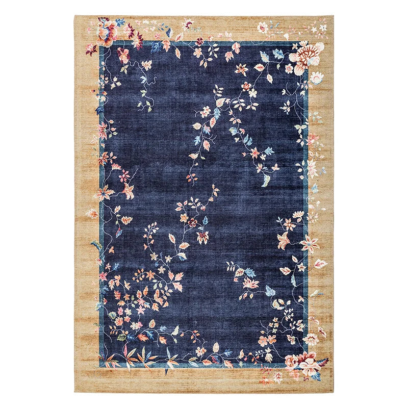 tapis chinois bleu 80x160cm