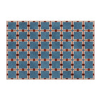 tapis damier bleu 50x80cm