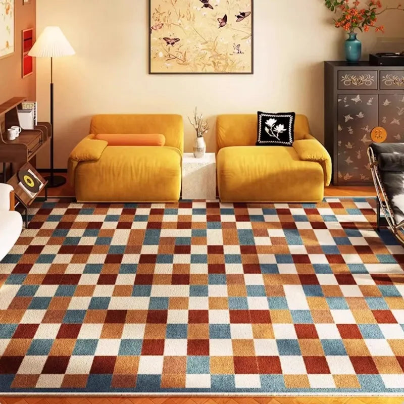 tapis damier coloré
