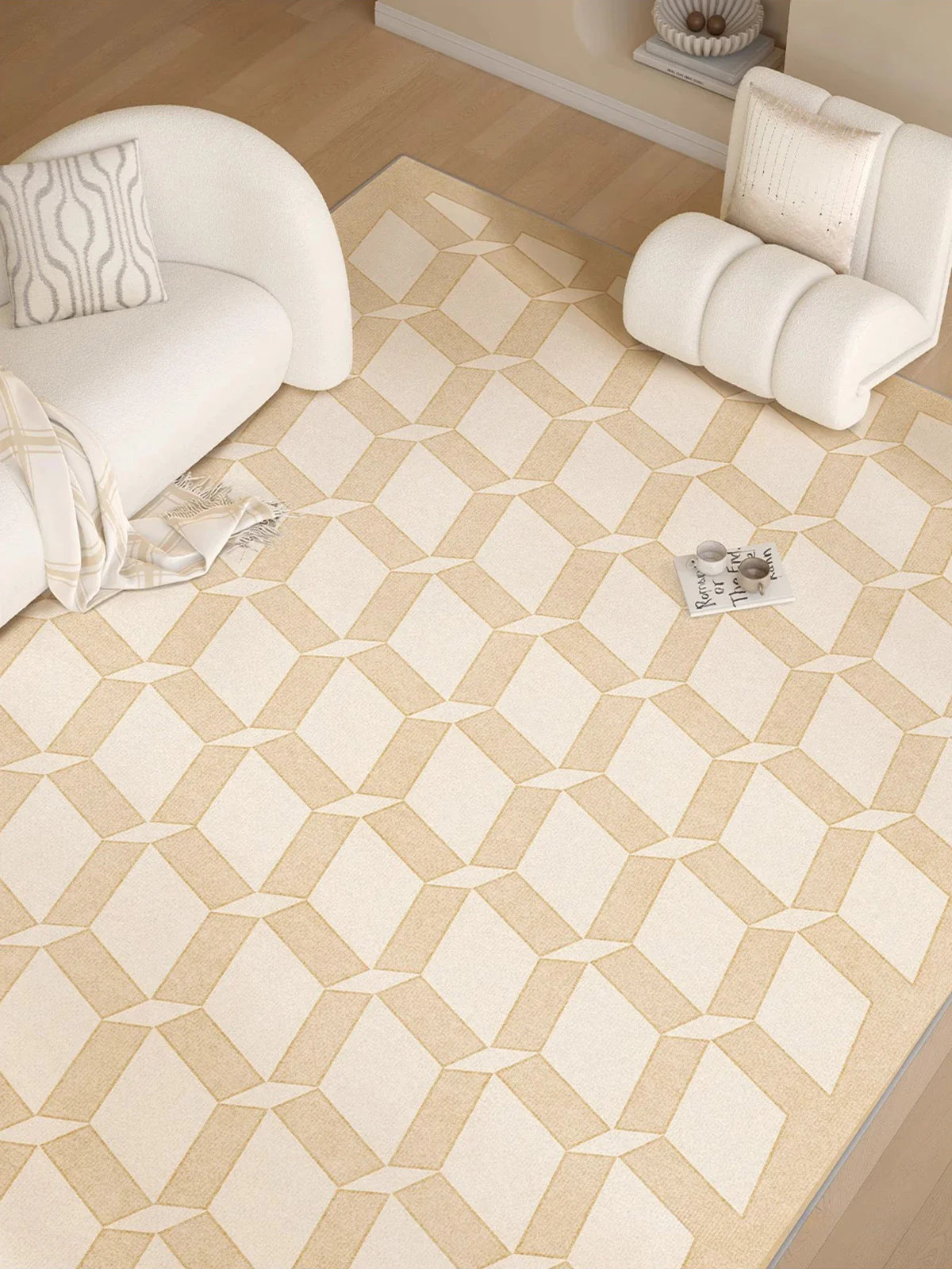 tapis damier multicolore