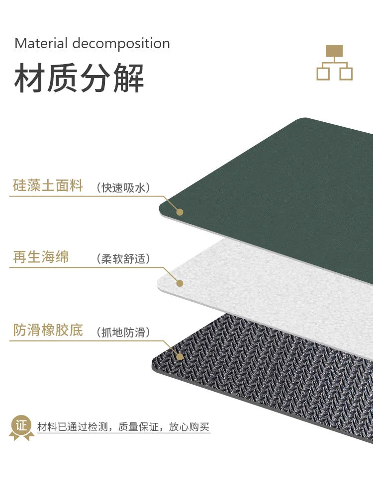 tapis de bain en diatomite