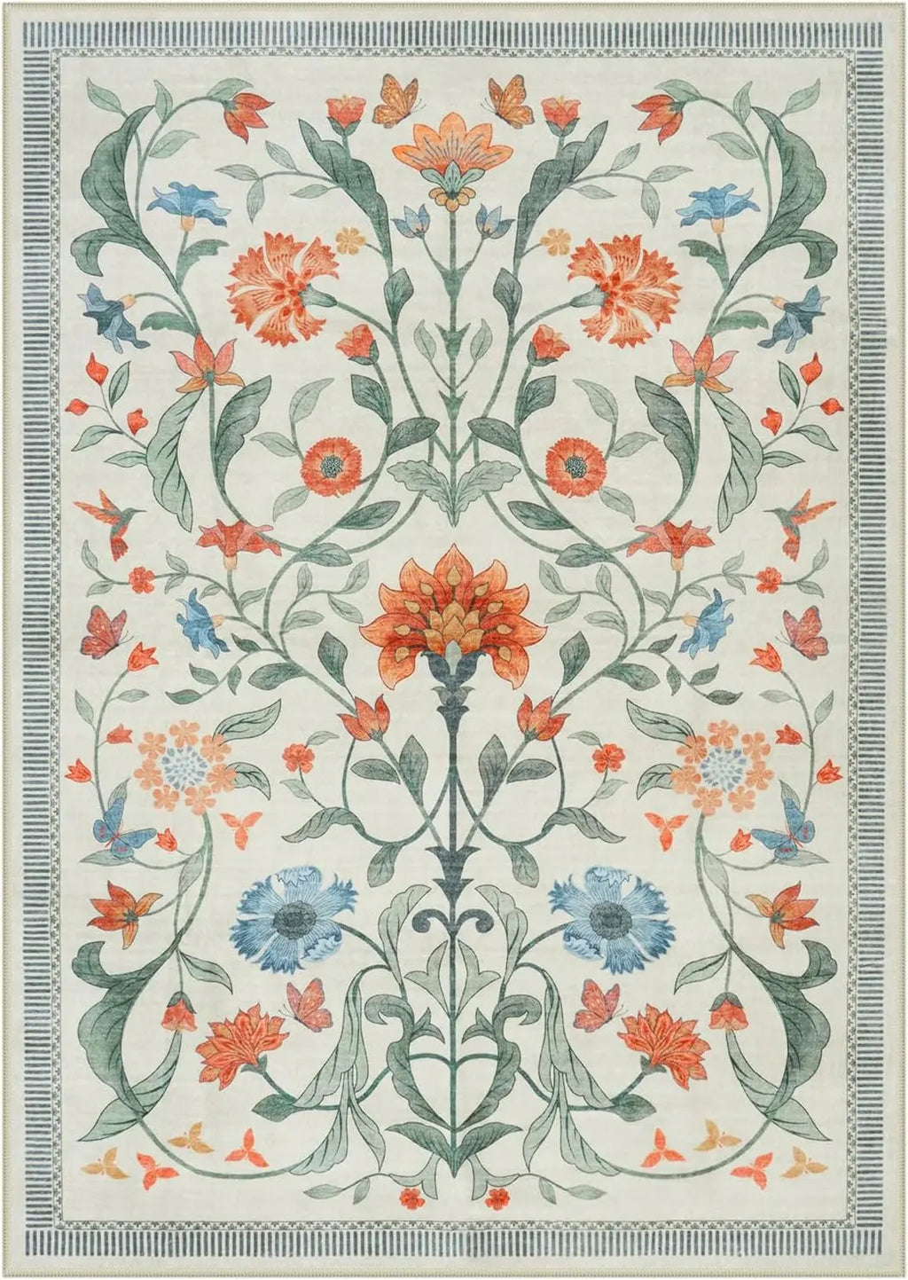 tapis de fleurs blanches 40x60cm