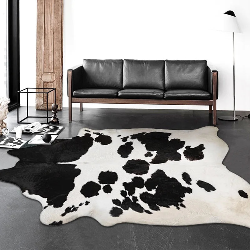 tapis en peau de vache patchwork