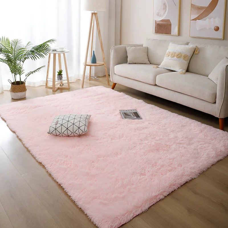 tapis fluffy rose 40x60cm