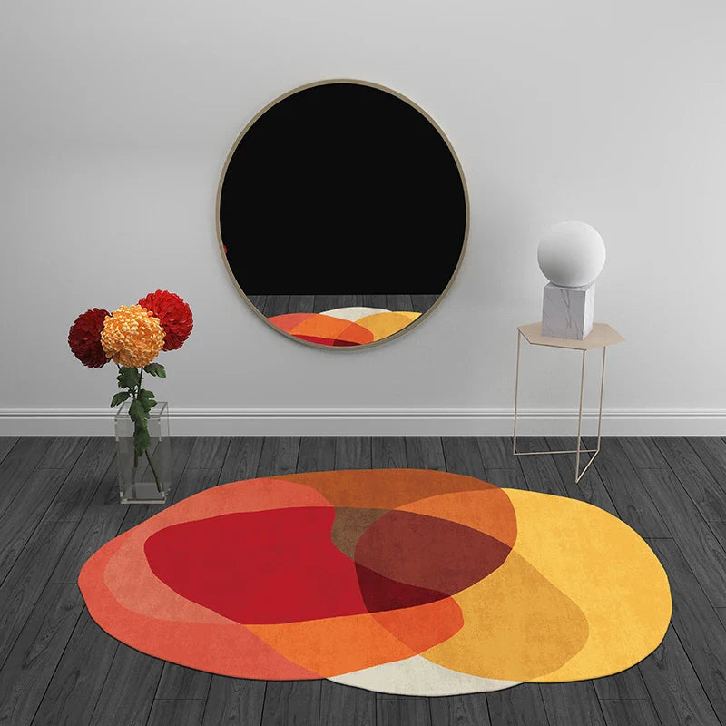 tapis forme irrégulière coloré