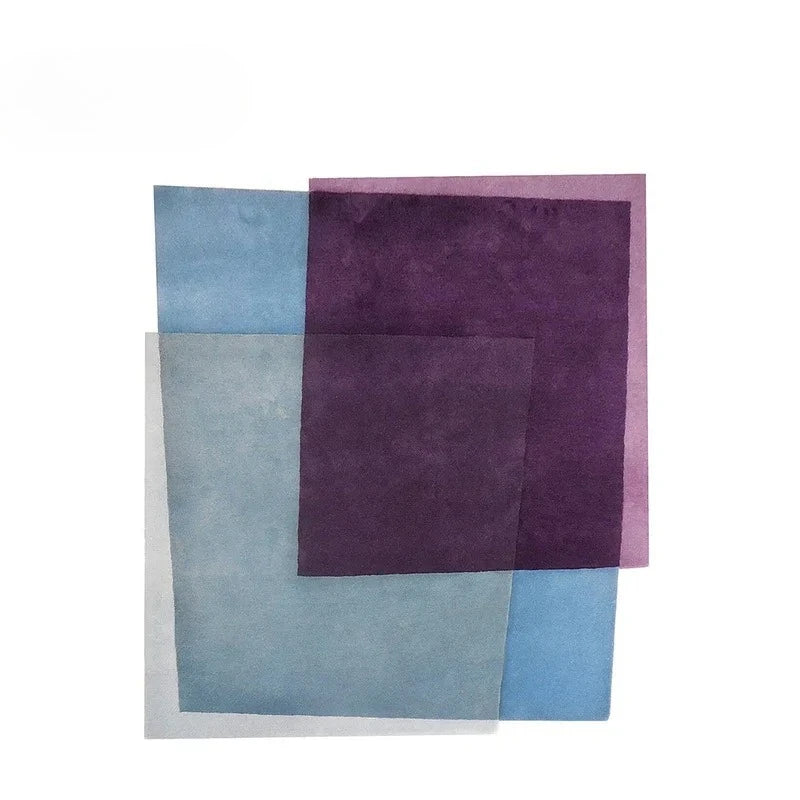 tapis géométrique bleu canard 80x120cm