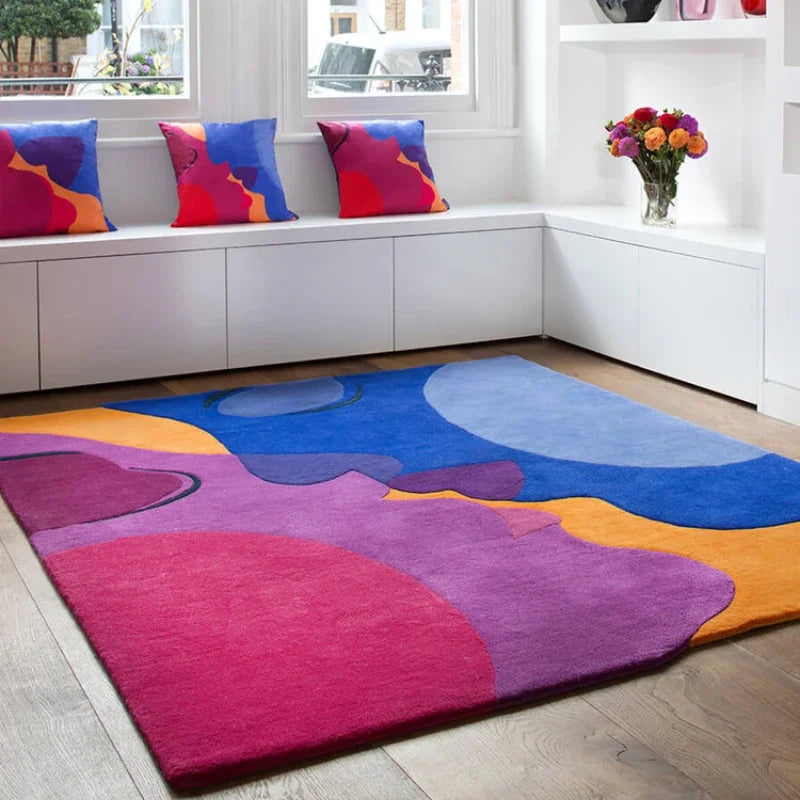 tapis géométrique coloré
