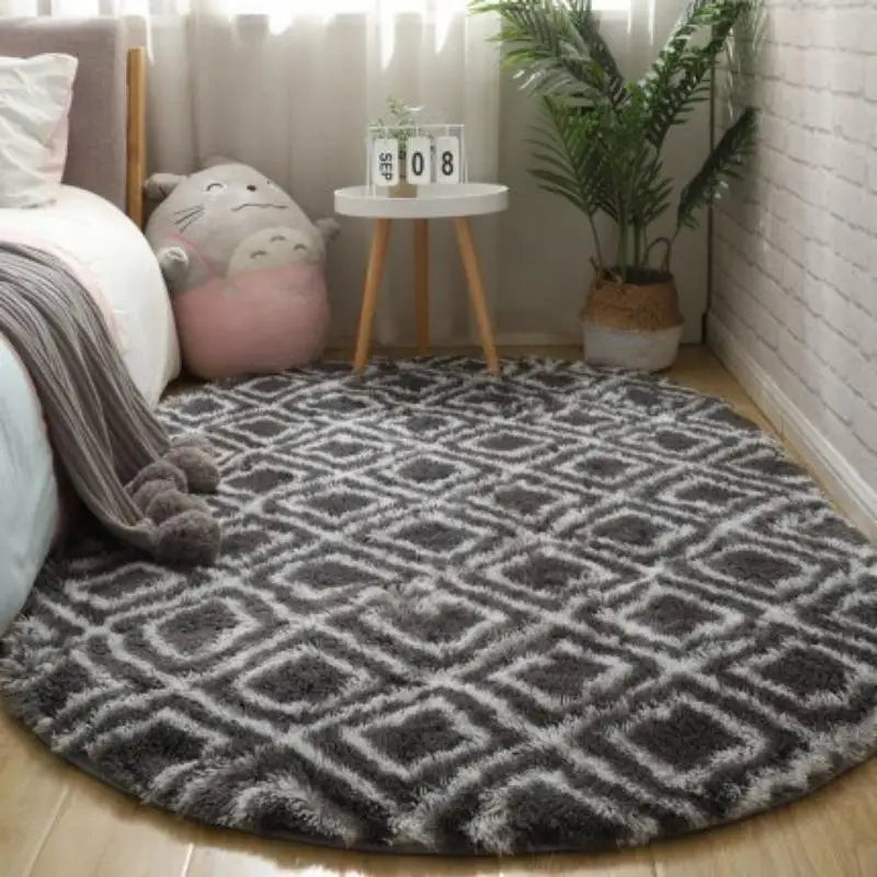 tapis gris long poil 50x120cm