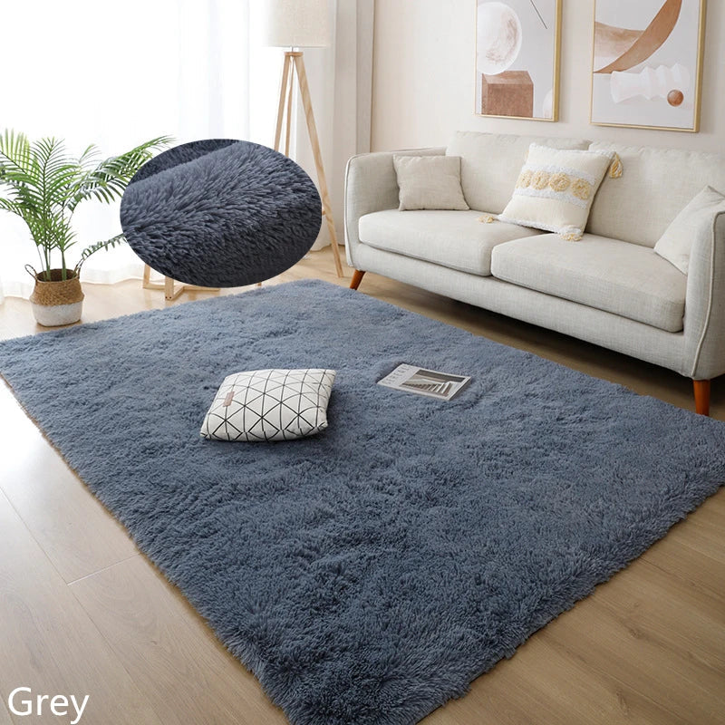 tapis gris shaggy 40x60cm