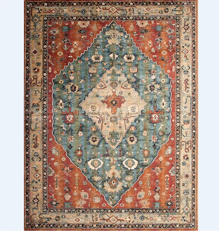 tapis indien rouge 40x60cm