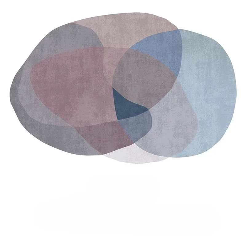 tapis irrégulier bleu 80x120cm