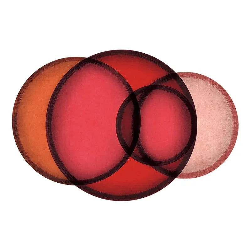 tapis irrégulier rouge 50x80cm