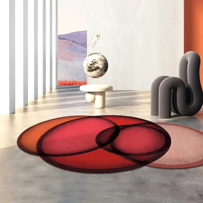 tapis irrégulier rouge