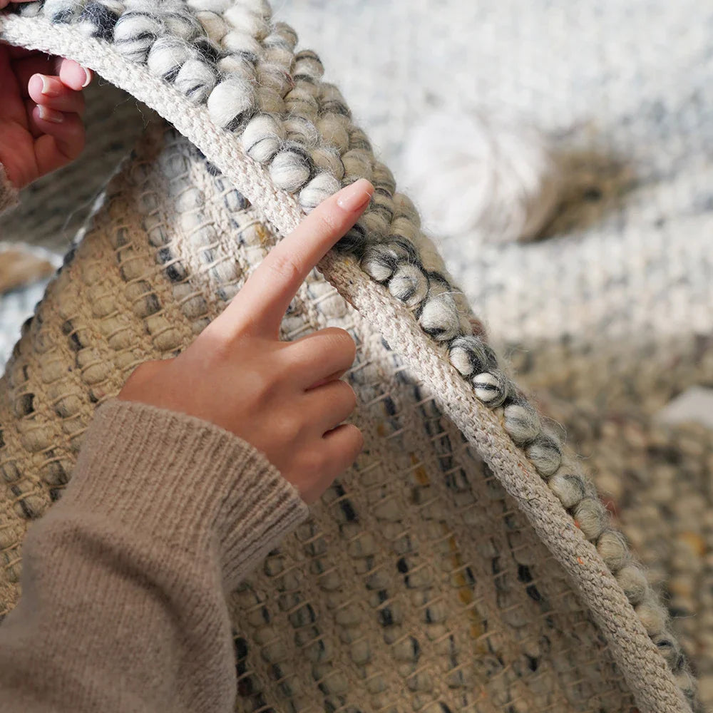 tapis laine bouclée
