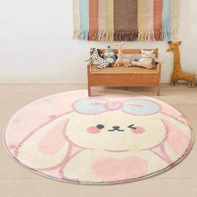 tapis lapin rose 80cm
