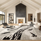tapis marbre noir et doré 80x120cm