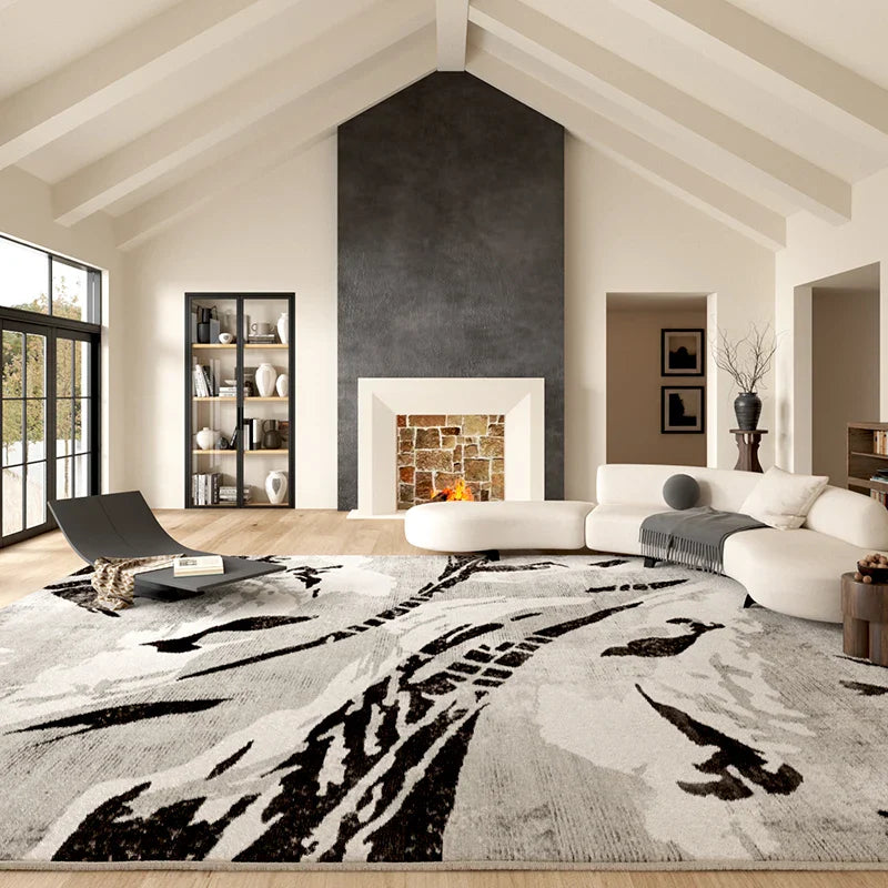 tapis marbre noir et doré 80x120cm