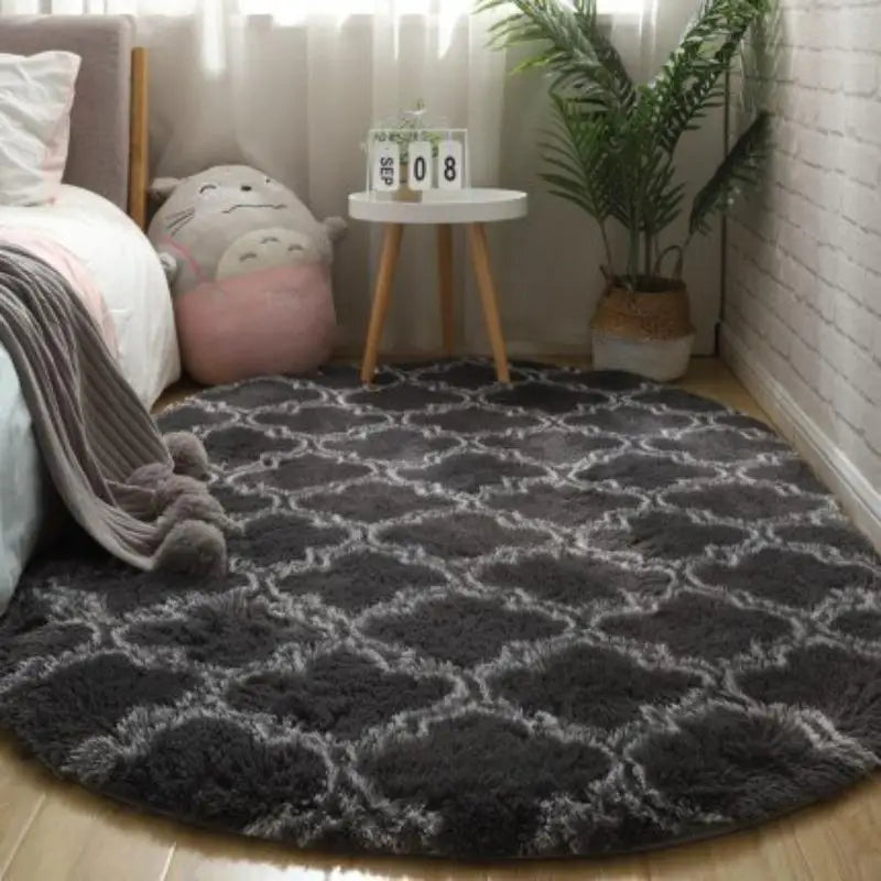 tapis noir poil long 50x120cm