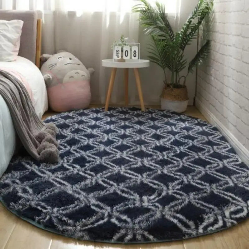 tapis noir poils longs 50x120cm
